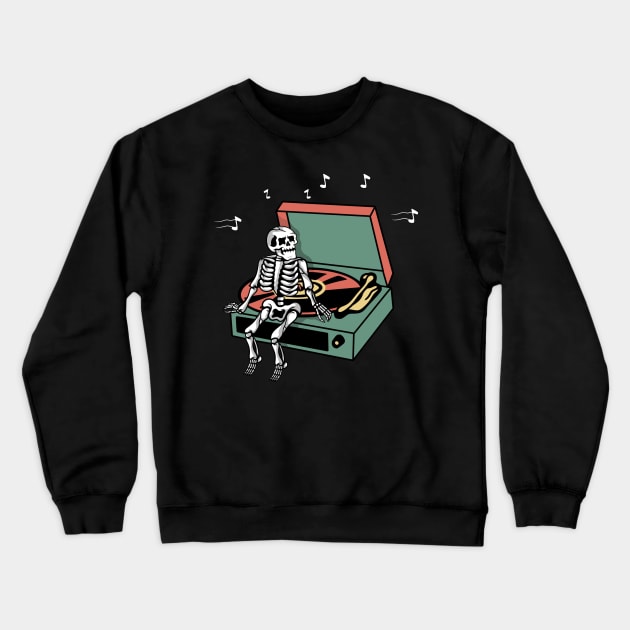 Music and Skull, Music and skeleton, Musician Skull, Musician Skeleton Crewneck Sweatshirt by gggraphicdesignnn